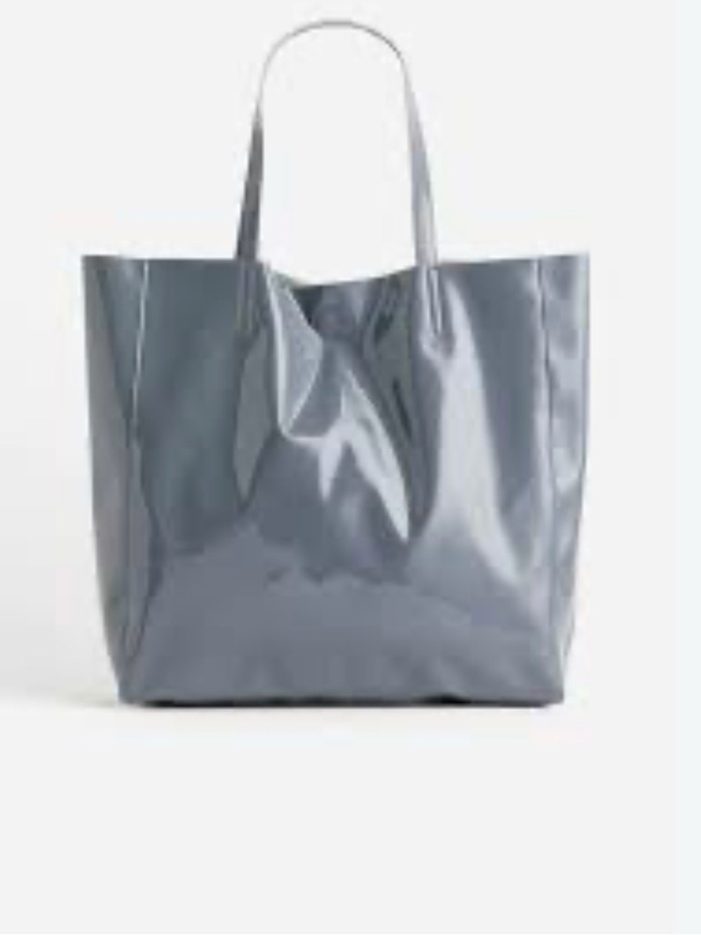 H &M Glossy Gray Tote